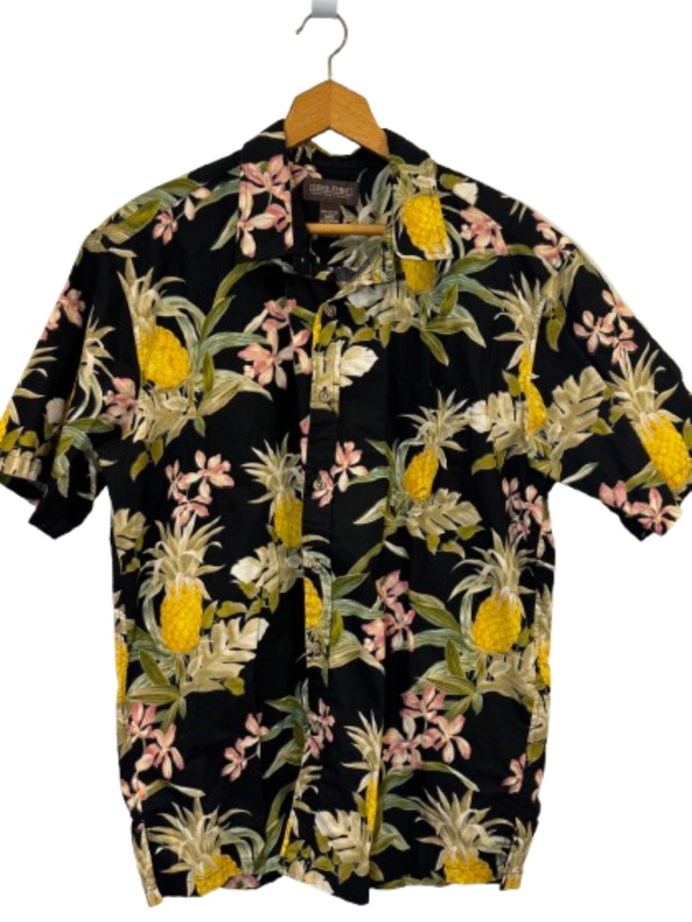 Men's XL Cooke Street Hawaiian Islands Pineapple & Floral Short Sleeve Shirt